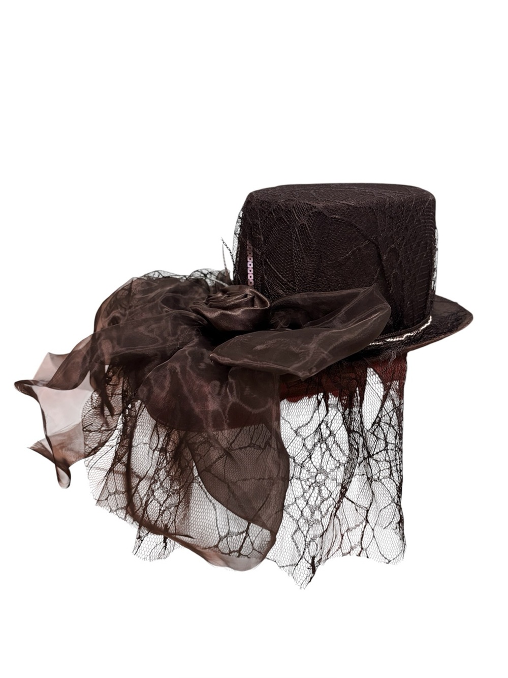 Women’s black lace top hat Halloween